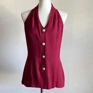 Knapp Studio Halter Top Red Size 9